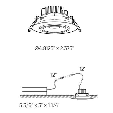 Dals 4 Inch Round Recessed LED Gimbal Light in 5CCT GMB4-CC-WH